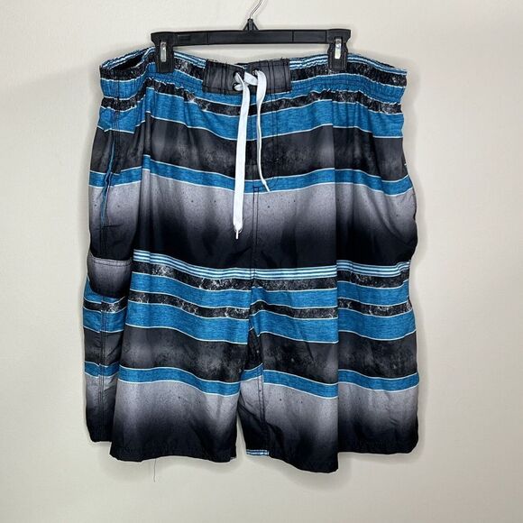 Kanu Surf Men's Board Swim Surf Shorts Aqua And Black  Size 5X - Picture 1 of 7